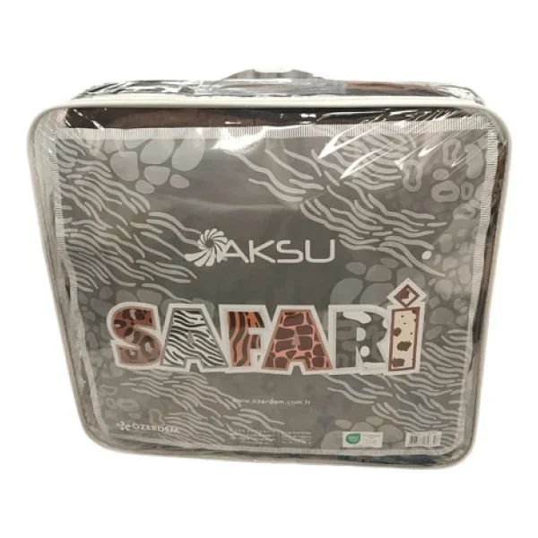 Aksu Safari Çift Kişilik Ultra Yumuşak Embos Vizon Battaniye (200x240)-Leopar Koyu Kahve Siyah - Görsel 2