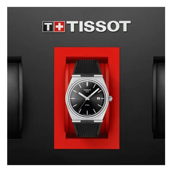 Tissot PRX 40mm T137.410.17.051.00 Siyah Kauçuk Kordon Erkek Kol Saati - Görsel 5