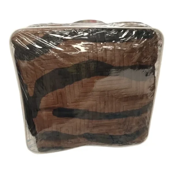 Aksu Safari Çift Kişilik Ultra Yumuşak Embos Vizon Battaniye (200x240)-Leopar Koyu Kahve Siyah - Görsel 3
