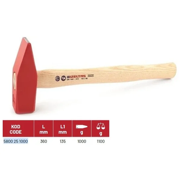 İzeltaş 5800251000 1000 Gr Tesviyeci Çekiç - Görsel 4