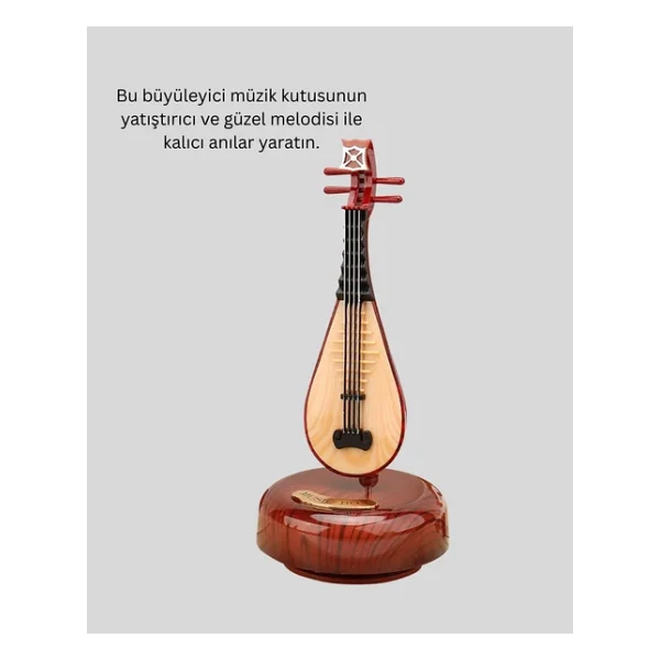 Enstrüman Figürlü Melodi Çalan Dekoratif Müzik Kutusu - Görsel 8