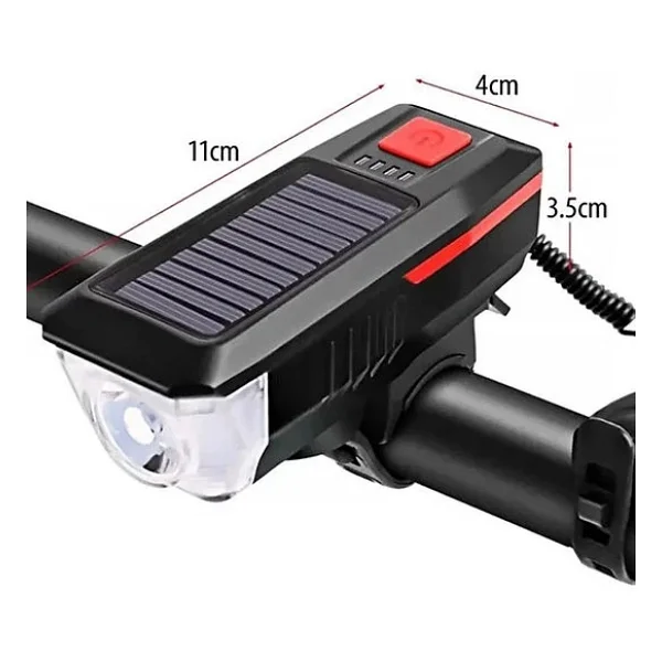 Su Geçirmez Güneş Enerjili LED Işıklı Bisiklet Farı - Görsel 4