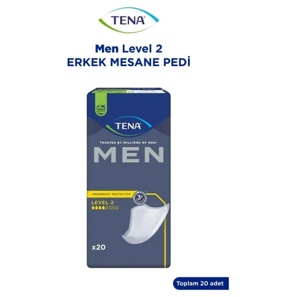 Tena Level 2 Orta Boy M Beden 4 Damla 20'li 5 Paket Erkek Mesane Pedi - Görsel 4