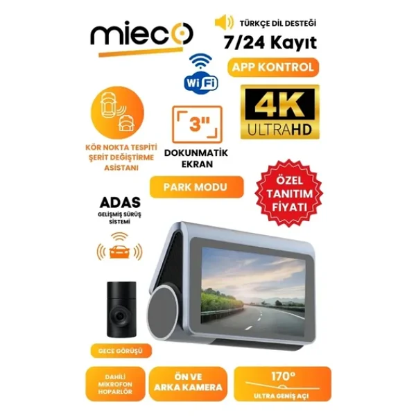 Mieco X8 Ön ve Arka Araç Kamerası Seti - Görsel 6
