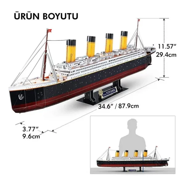 Cubic Fun 3d 266 Parça LED Işıklı Puzzle Titanic - Görsel 8
