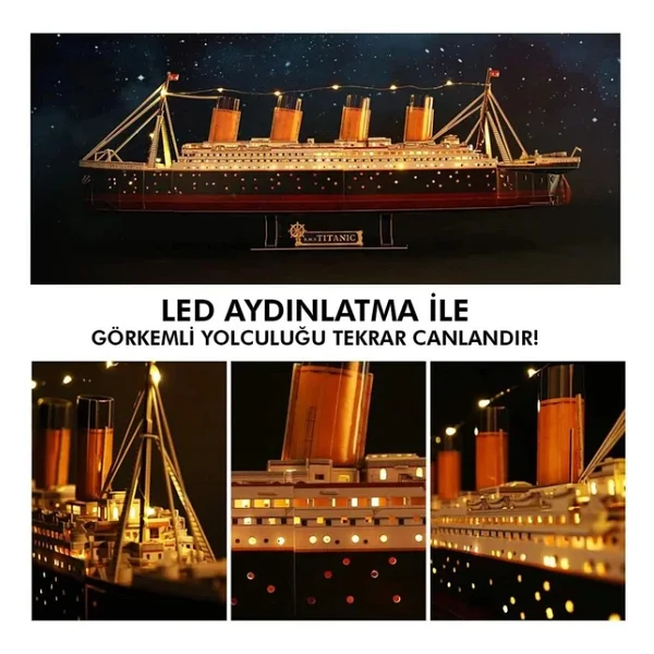 Cubic Fun 3d 266 Parça LED Işıklı Puzzle Titanic - Görsel 6