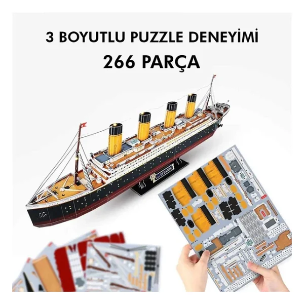 Cubic Fun 3d 266 Parça LED Işıklı Puzzle Titanic - Görsel 9