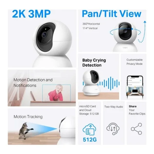 Tp-Link Tc71 3 Mp 2k Gece Görüşlü Ip Wi-Fi Güvenlik Kamerası - Görsel 6