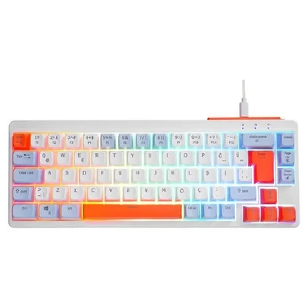 Acer eMachines EAK810 Bej-Mavi-Turuncu TKL Membrane Switch Kablolu Oyuncu Klavyesi - Görsel 2