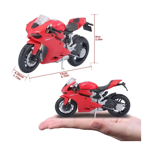 Maisto 1:18 Ducati 1199 Panigale Model Motor Kırmızı 31300 - Görsel 5
