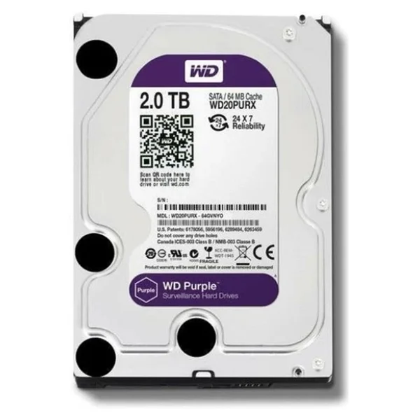 Western Digital Purple Wd20purx Sata 3.0 5400 Rpm 3.5" 2 TB Harddisk - Görsel 2