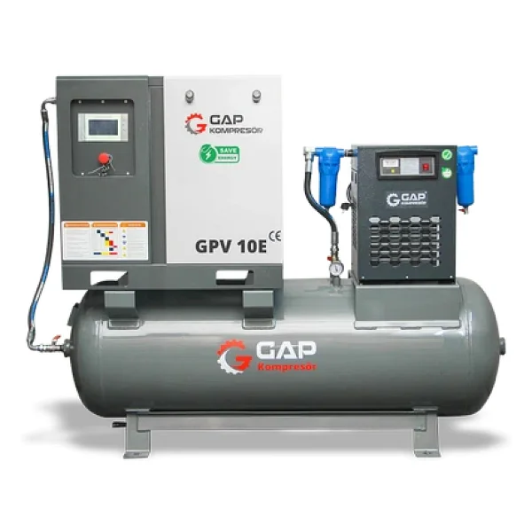 Gap Gpv10e-Set 500 Litre 10 Hp Hava Kompresörü İnvertörlü Vidalı Kompresör - Görsel 4
