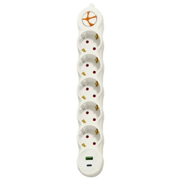 Tunçmatik Powerstrıp 5'Li Type-C + Usb'li Anahtarlı 5 Metre Grup Priz Tsk19069