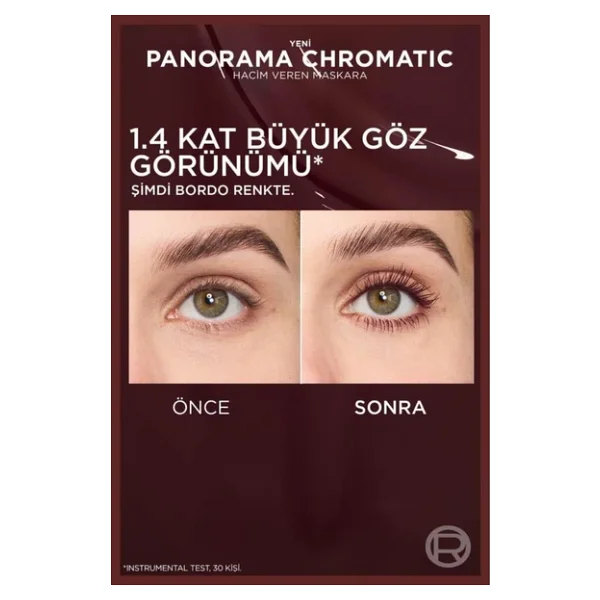 L'oreal Paris Panorama Chromatic Hacim Veren Bordeaux Cashmere Maskara - Görsel 7