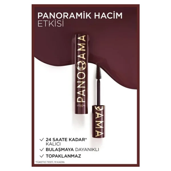 L'oreal Paris Panorama Chromatic Hacim Veren Bordeaux Cashmere Maskara - Görsel 6