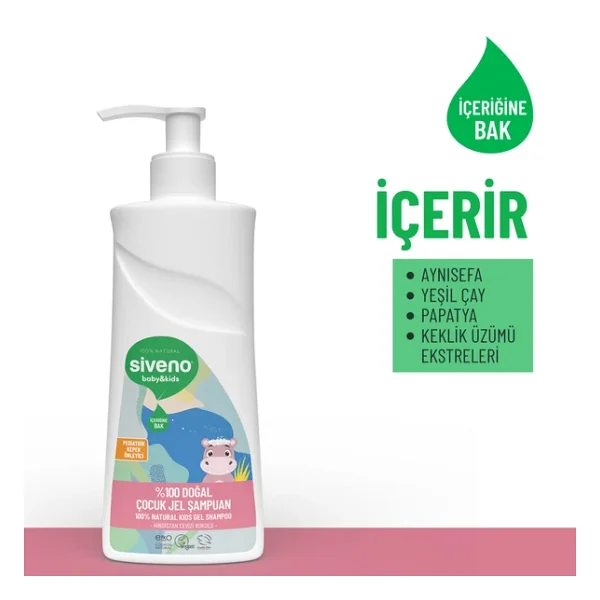 Siveno Doğal Bebek Çocuk Konak Önleyici Jel Şampuan 325 Ml - Görsel 6