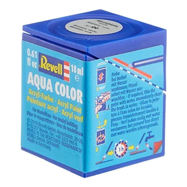 Revell - Su Bazlı Maket Boyası Aluminyum Metalik 18 Ml - Görsel 6