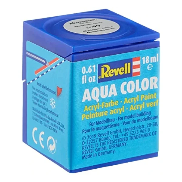 Revell - Su Bazlı Maket Boyası Aluminyum Metalik 18 Ml - Görsel 5