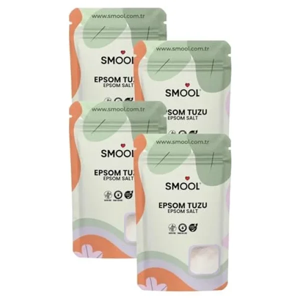 Epsom Tuzu 4'lü Set (4x1000 Gr) İngiliz Tuzu Katkısız, Banyo Tuzu Ayak Banyosu Peeling 4 Kg - Görsel 3