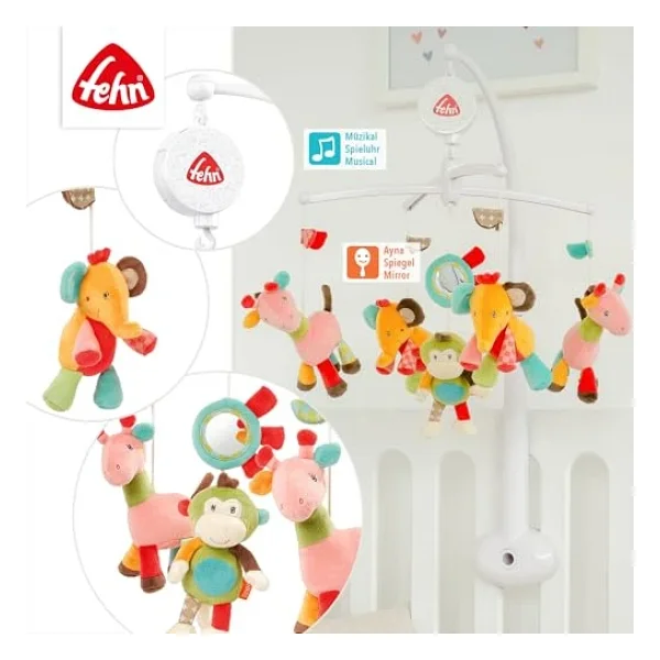 Fehn Müzik Mobil Safari - Sevimli Hayvanlı Bebek Uyku Yardımı - Bebek Mobil Müzik Kutusu Melodi - 0-5 Ay Arası Bebekler İçin Müzik Mobil Bebek Yatağı Oyuncak - Görsel 8