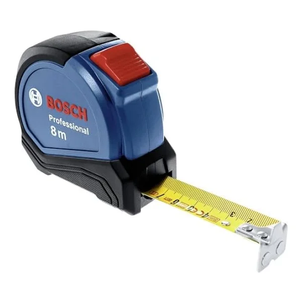 Bosch Professional 8 M Mezura Autlock (Tek Elle Kullanım, Kemer Kelepçesi, Manyetik Kanca, 2 Durdurma Tuşu, 27 Mm Naylon Çelik Bant) - Görsel 3