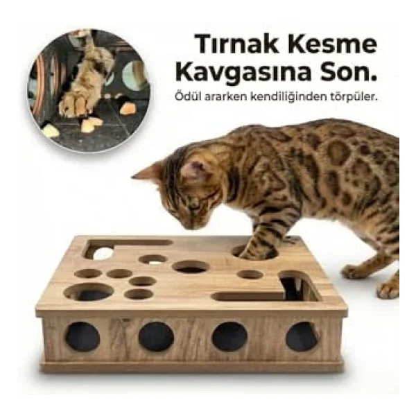 Reyo Pet Kedikür Kedi Tırmalama Ve Oyun Kutusu - Tırnak Törpüleyici İnteraktif Kedi Oyuncağı - Görsel 5