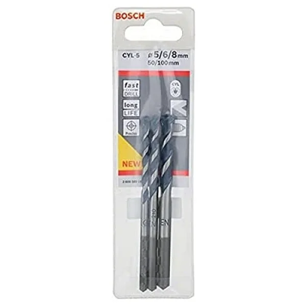 Bosch Professional Accessories Cyl/5 Serisi, Blue Granite Turbo Beton Matkap Ucu, 3'lü 5/6/8 Mm, Gri - Görsel 3