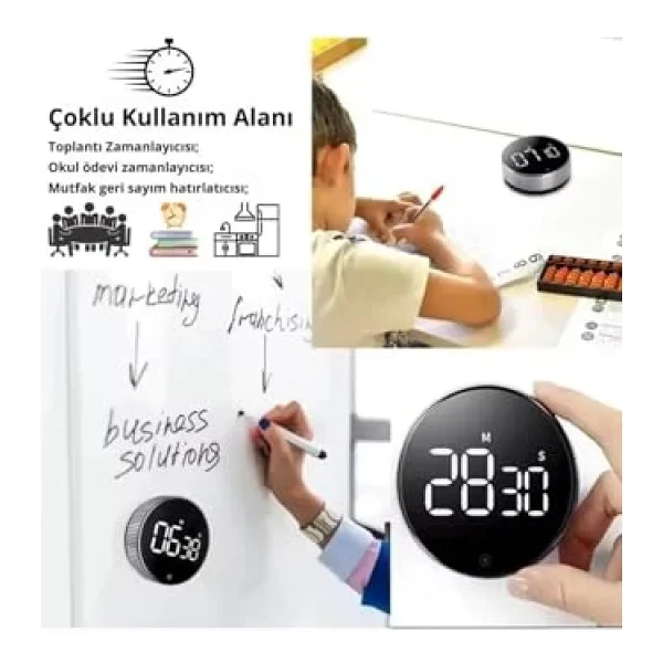 Mutfak Ve Ders Için Dijital Zamanlayıcı, LED Ekranlı, Mıknatıslı, Kronometre, Alarm, Geri Sayım - Görsel 2