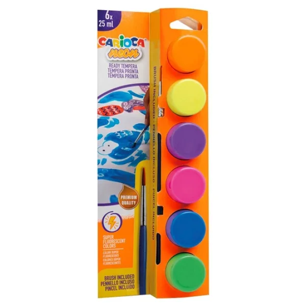 Carıoca Carioca Tempera Suluboya Süper Yıkanabilir Fırçalı 6x25 Ml 6 Renk Karışık - Görsel 3