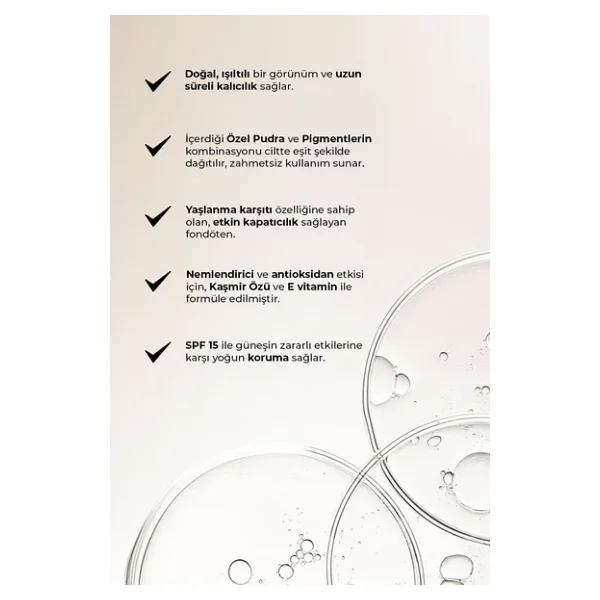 Alix Avien Anti Aging Vitamin İçeren Nemlendirici Spf 15+ 509 Warm Amber 35 Ml Likit Fondöten - Görsel 6