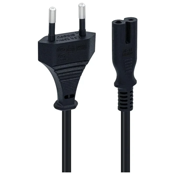 Orret Home PS3 / PS4 / PS5 / Xbox Series S-X Uyumlu Güç Kablosu 1.5 Metre 2pin Güç Kablosu Projeksiyon - Monitör - TV Universal 2pin Güç Kablosu Teyp Fişi (1) - Görsel 6