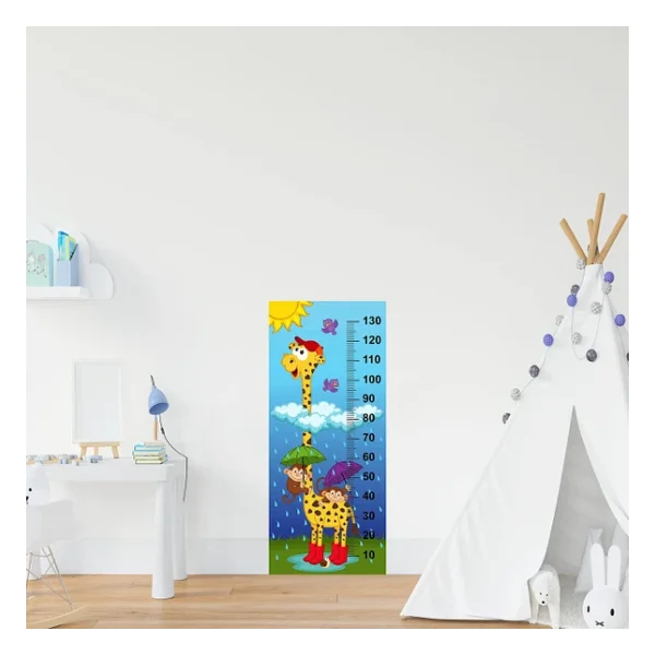 Çocuk Odası Bebek Odası Boy Ölçer Boy Cetveli Sticker Zürafa - Görsel 4