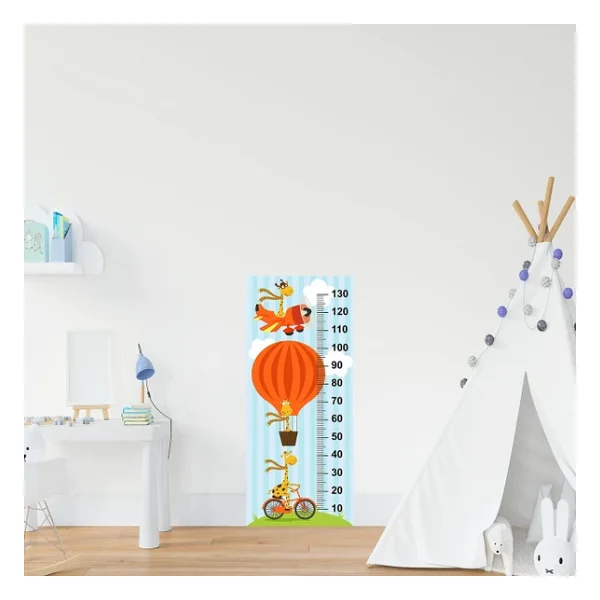 Çocuk Odası Bebek Odası Boy Ölçer Boy Cetveli Sticker Uçan Zürafa - Görsel 4