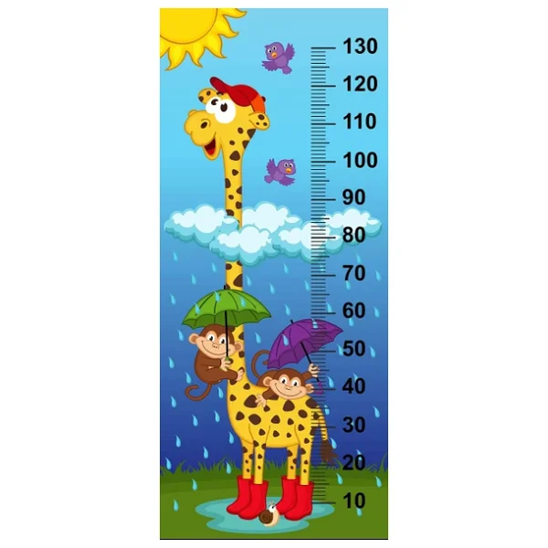 Çocuk Odası Bebek Odası Boy Ölçer Boy Cetveli Sticker Zürafa - Görsel 5
