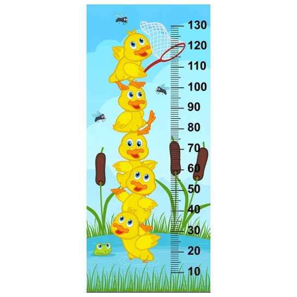 Çocuk Odası Bebek Odası Boy Ölçer Boy Cetveli Sticker Ördekler - Görsel 5