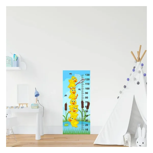 Çocuk Odası Bebek Odası Boy Ölçer Boy Cetveli Sticker Ördekler - Görsel 4