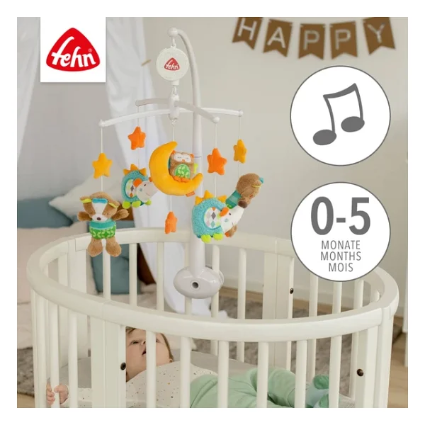 Fehn Müzik Mobil Orman - Orman Hayvanları İle Bebek Uyku Yardımı - Bebek Mobil Müzik Kutusu Melodi - 0-5 Ay Arası Bebekler İçin Müzik Mobil Bebek Yatağı Oyuncak - Görsel 4