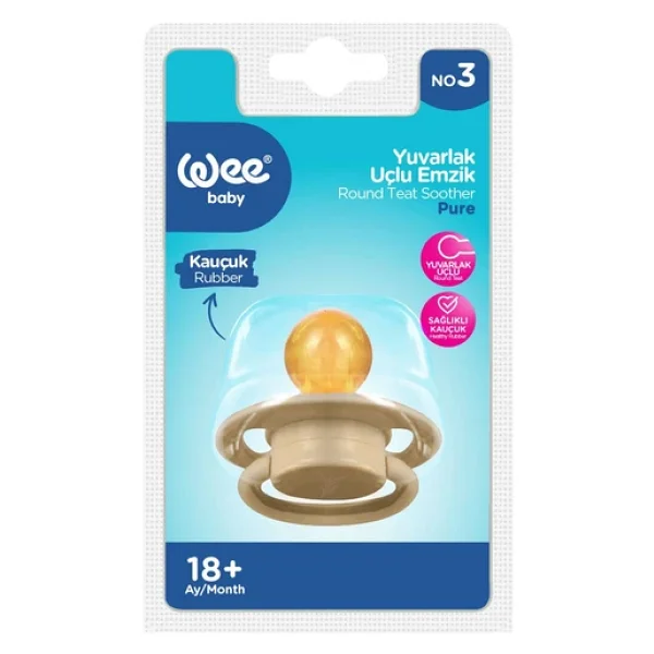 Wee Baby 700 Pure Kauçuk Uçlu No:3 18 Ay+ Emzik Krem - Görsel 4