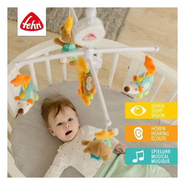 Fehn Müzik Mobil Orman - Orman Hayvanları İle Bebek Uyku Yardımı - Bebek Mobil Müzik Kutusu Melodi - 0-5 Ay Arası Bebekler İçin Müzik Mobil Bebek Yatağı Oyuncak - Görsel 5