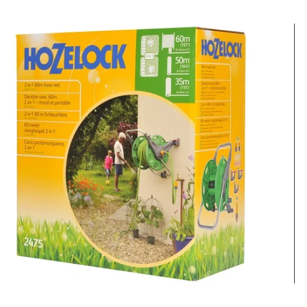 Hozelock - Hortum Makarası 60m 2'si 1 Arada (Yalnızca Makara Ve Duvar Sabitlemeleri): Serbest Duran Veya Duvara Monte, Dayanıklılık Ve Kullanım Esnekliği İçin Hafif, Sağlam Ana Gövdeli Makara [2475r00 - Görsel 4