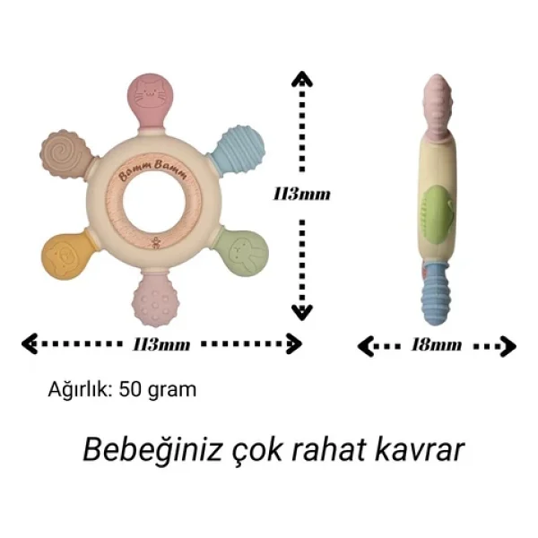 Bamm Bamm Silikon Diş Kaşıyıcı - Görsel 4