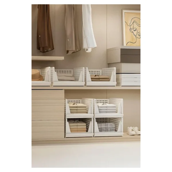 Mithra Life 3lü Kayar Raf Organizer Dolap İçi Kıyafet Aksesuar Düzenleyici Beyaz 45x35 Cm Mıt1261 - Görsel 4
