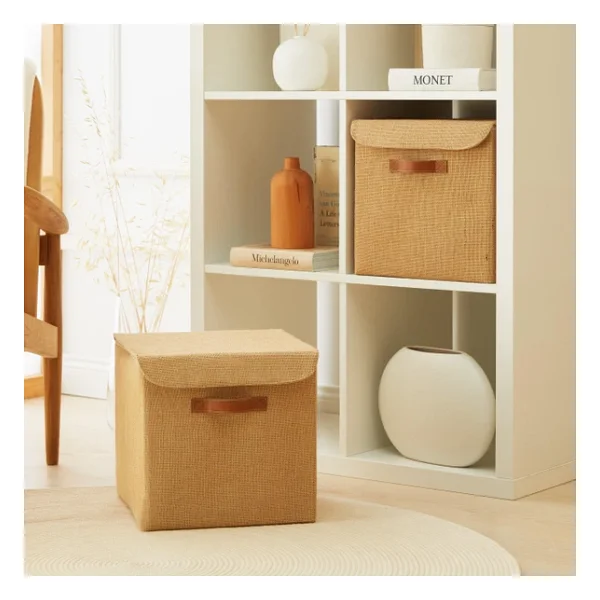 Ocean Home Textile 2'li Jüt Kapaklı Kutu Set 30x30x30 Cm - Görsel 8