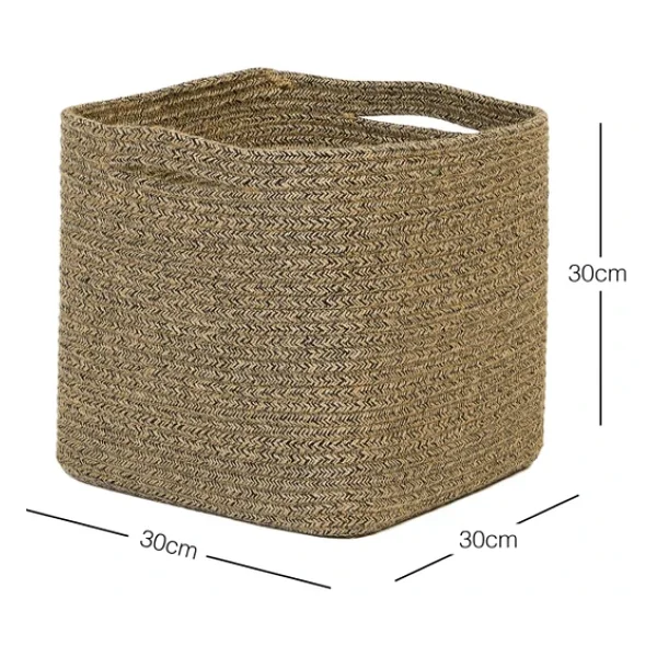 Ocean Home Textile Siyah Kırçıllı Jüt Halat Sepet 30 X 30 X 30 Cm - Görsel 4