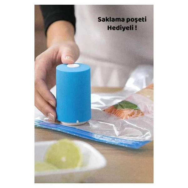 Vakumlu Gıda Mühürleme Makinesi - Poşet Vakumlama Ve Tazelik Koruma Cihazı, Sebze Ve Et Için Gıda Koruyucu, Vakum Poşeti Hediyeli Otomatik Paketleme Cihazı - Görsel 5