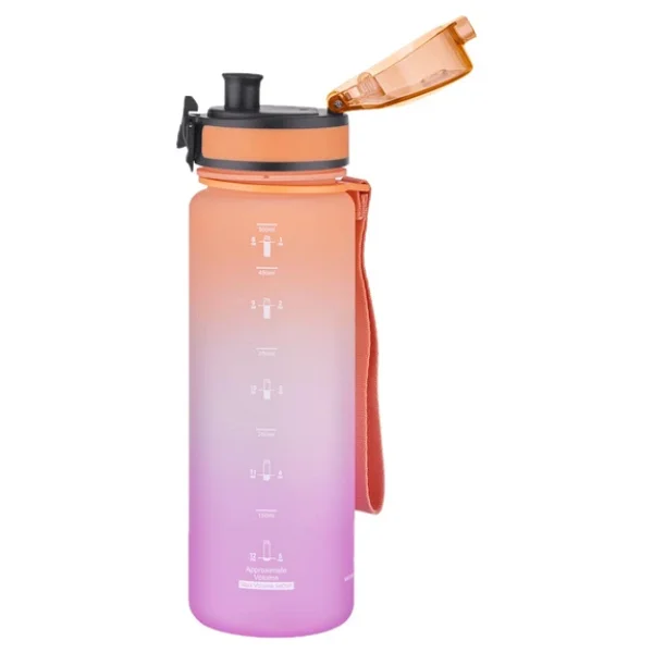 Uzspace 3026-4 Çift Renk Turuncu-Mor 500 Ml Motivasyon Matarası - Görsel 2