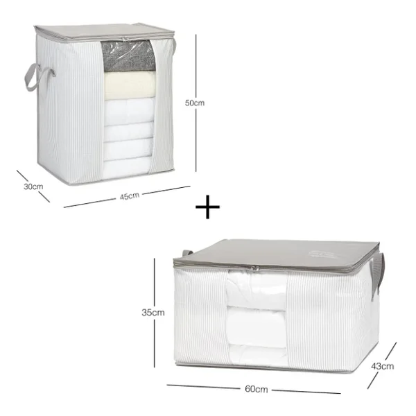 Ocean Home Textile 2li Pvc Pencereli Stuff & Things Gri Cizgili Hurc Set - Görsel 5