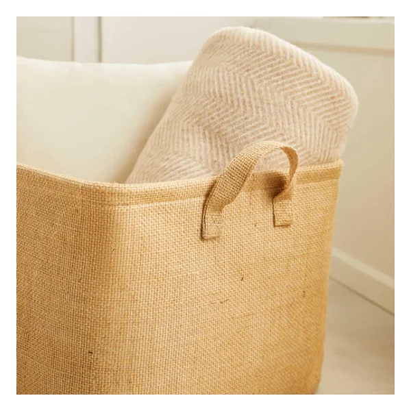 Ocean Home Textile Çizgili Jüt Sepet 42 X 31 X 25 Cm - Görsel 7