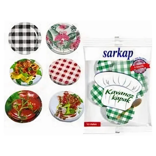 Sarkap 4 Paket 10'lu Hijyenik Poşetli Kavanoz Kapağı Seti 4 Desen 82 Mm Karışık Gönderim - Görsel 6
