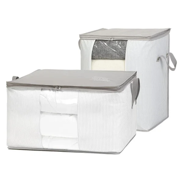Ocean Home Textile 2li Pvc Pencereli Stuff & Things Gri Cizgili Hurc Set - Görsel 4